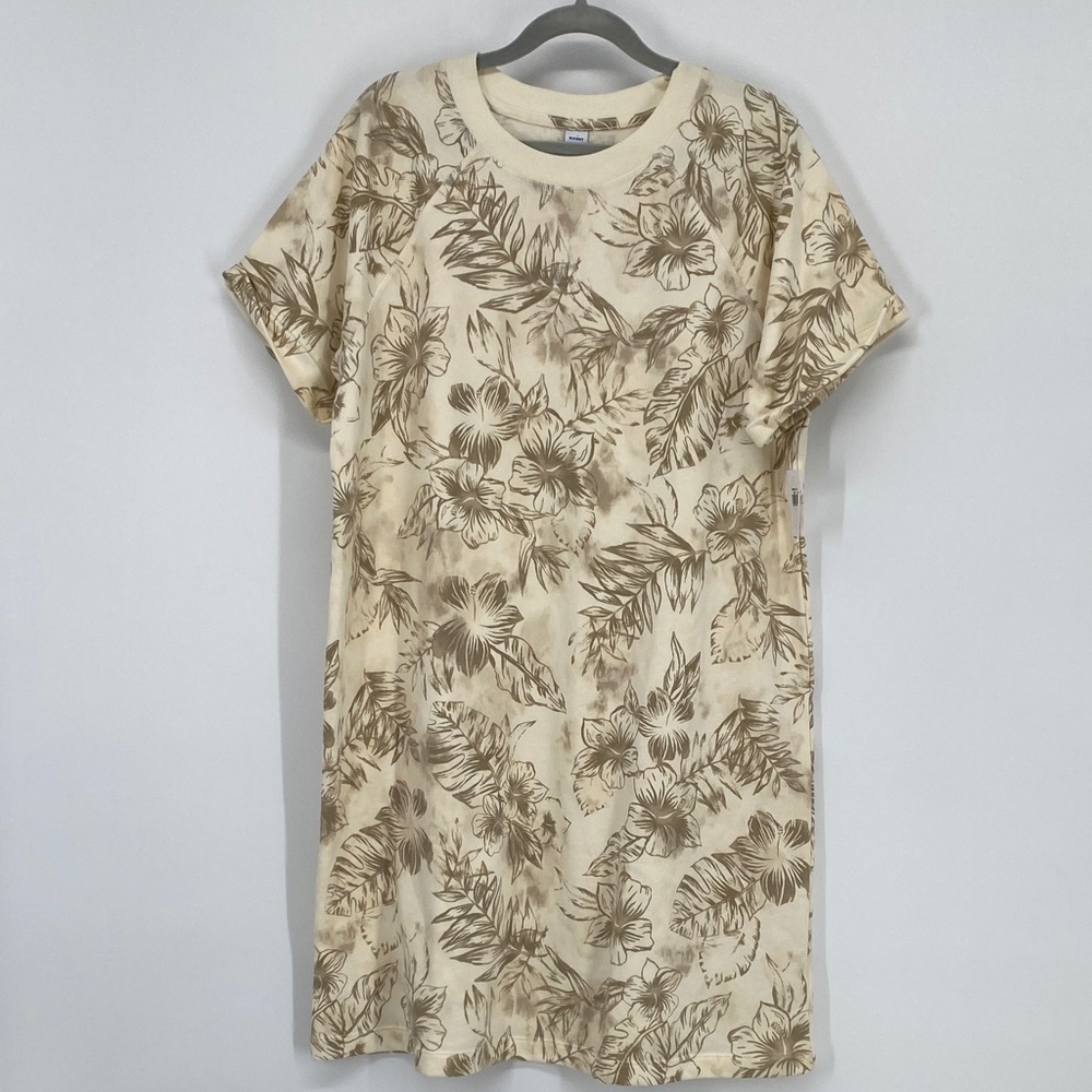 Old Navy Cream and Brown Floral Mini Dress Size Large NWT